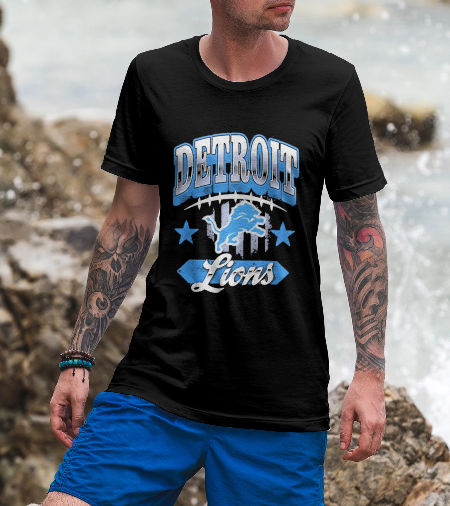 Detroit Lions Americana 2026 Stars Stripes Football Fan Gear T-Shirt