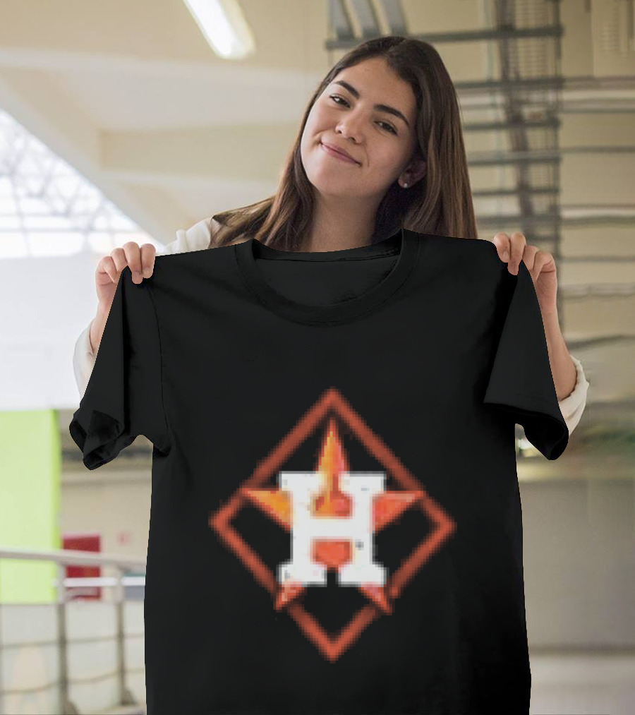 Houston Astros America's Pastime Black Star H Baseball Iconography T-Shirt
