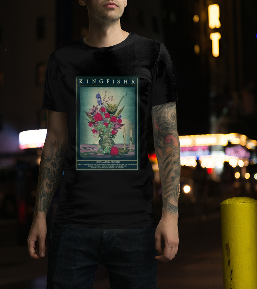 Kingfishr North America Tour 2025 May 2 Denver Floral T-Shirt