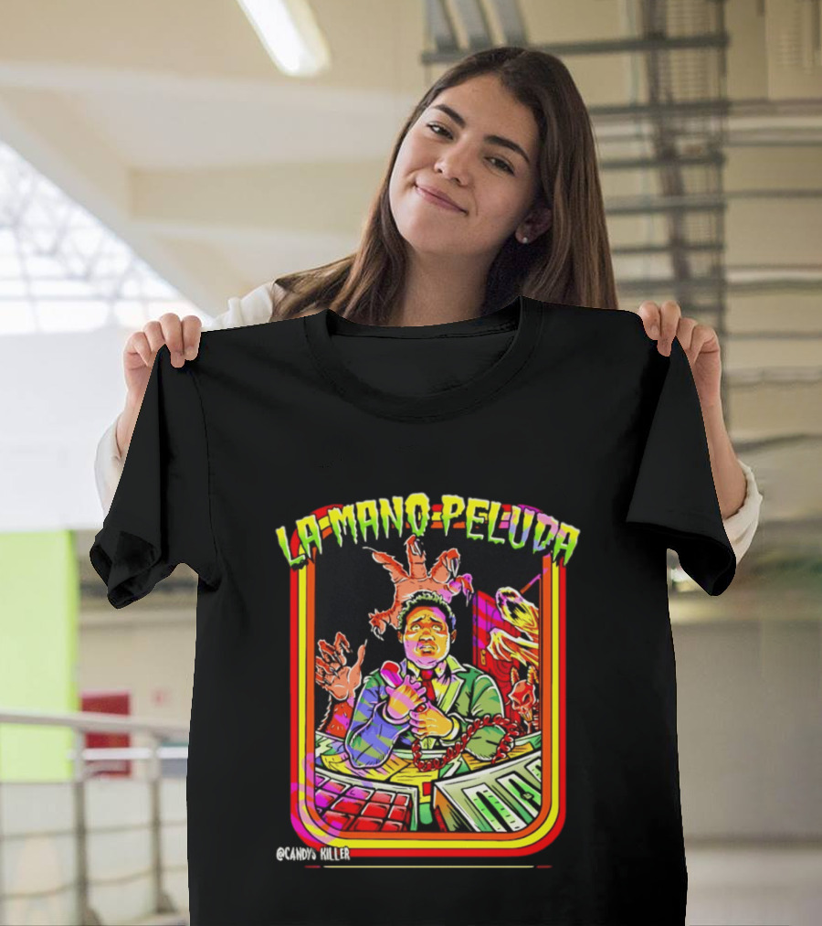 La Mano Peluda Terror Radial Hombre Teléfono Cadenas Kawaii Killer T-Shirt