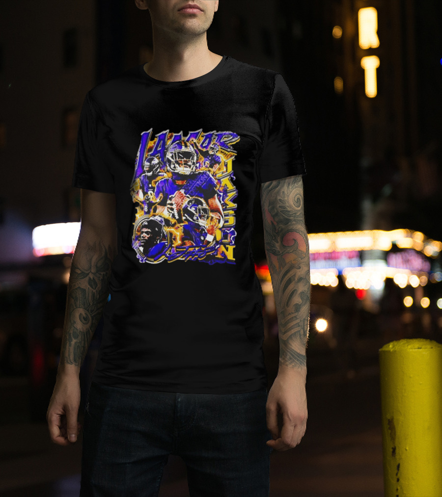 Lamar Jackson Baltimore Ravens Football Sports Star T-Shirt