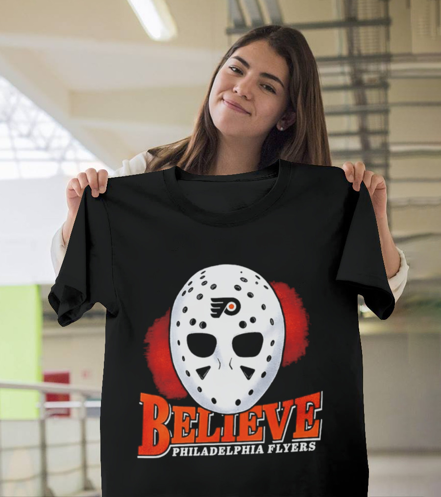 Philadelphia Flyers Believe 2026 Hockey Mask T-Shirt
