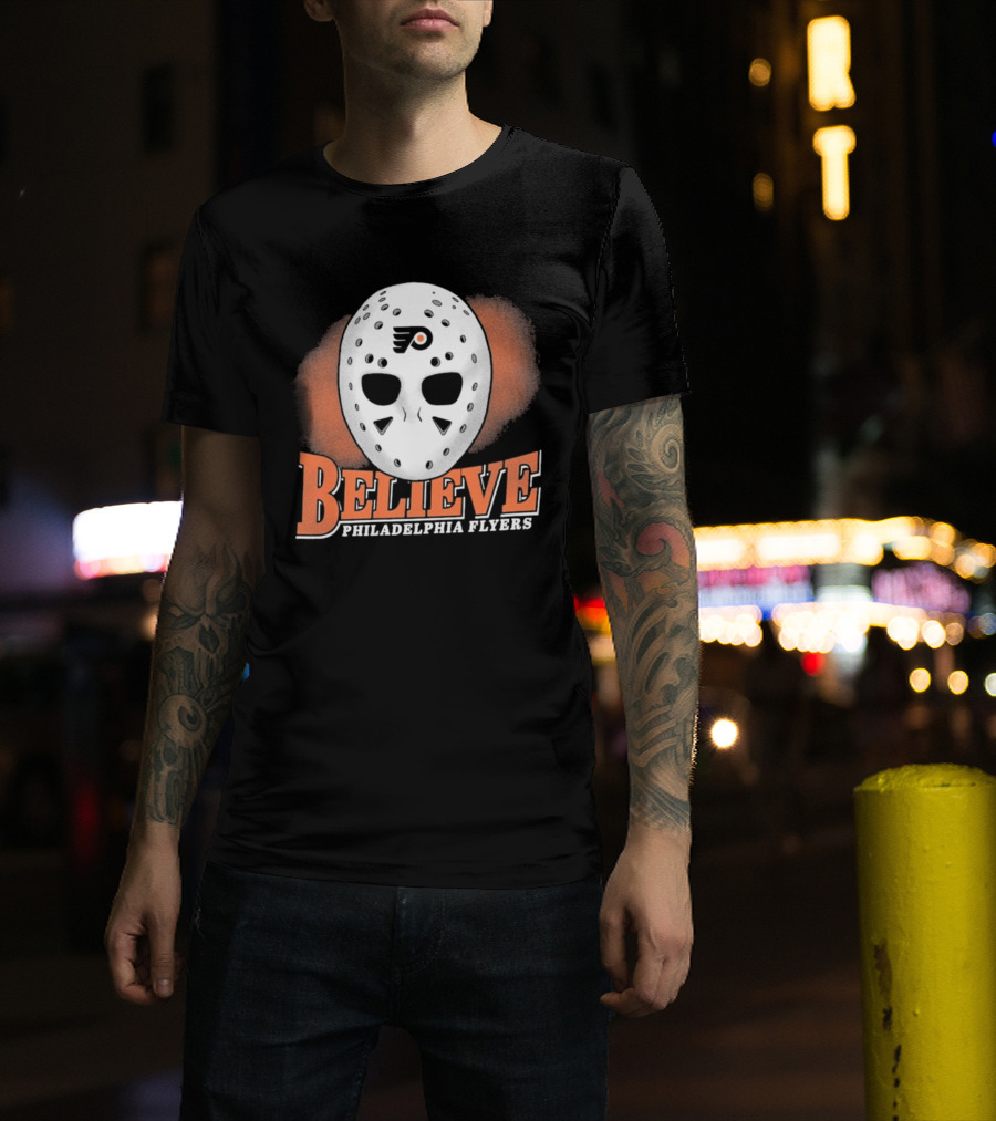Philadelphia Flyers Believe Hockey Mask Franklin T-Shirt