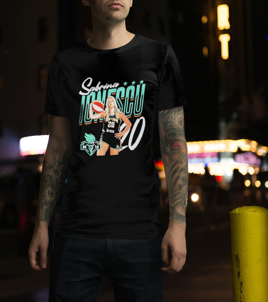 Sabrina Ionescu New York Liberty Number 20 Player Pose T-Shirt