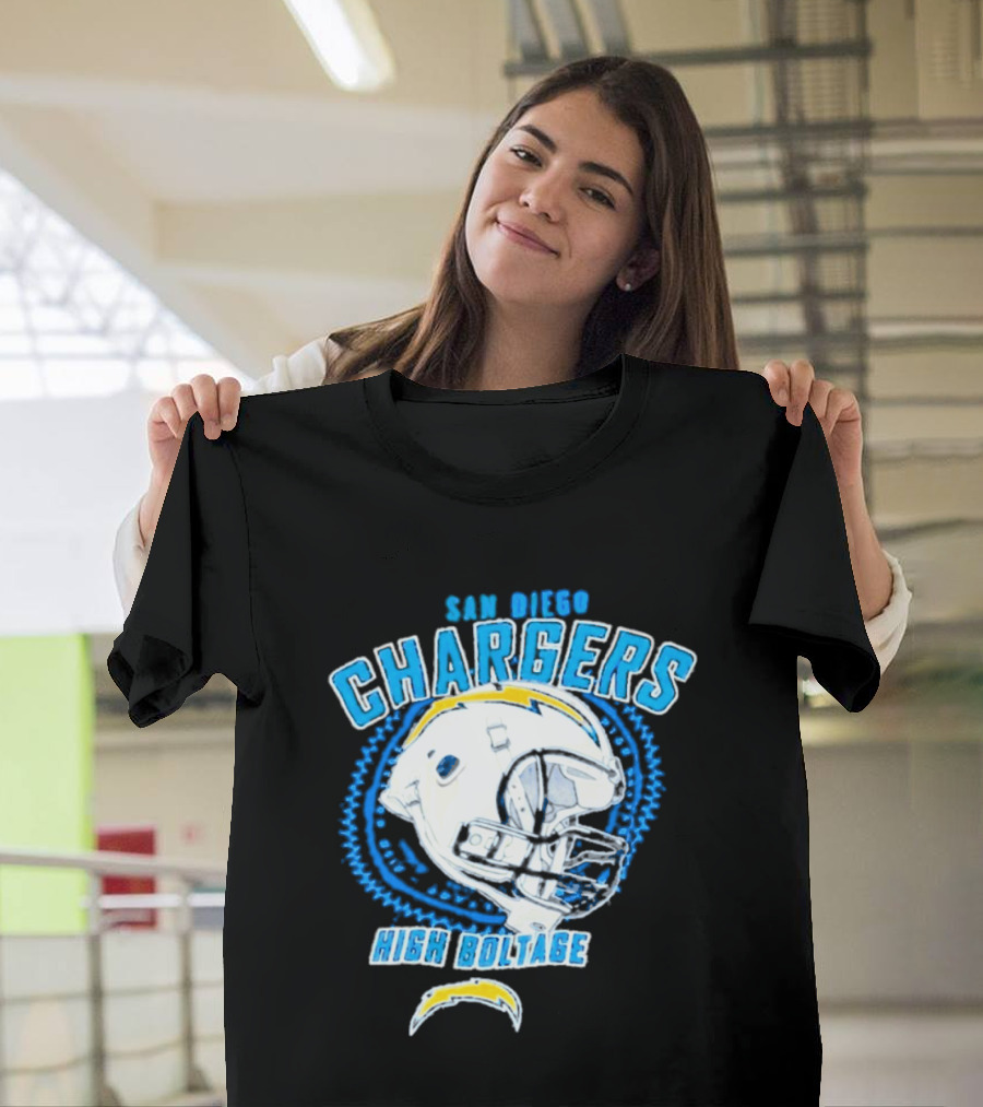 San Diego Chargers High Boltage Helmet Football NFL Team Gear T-Shirt