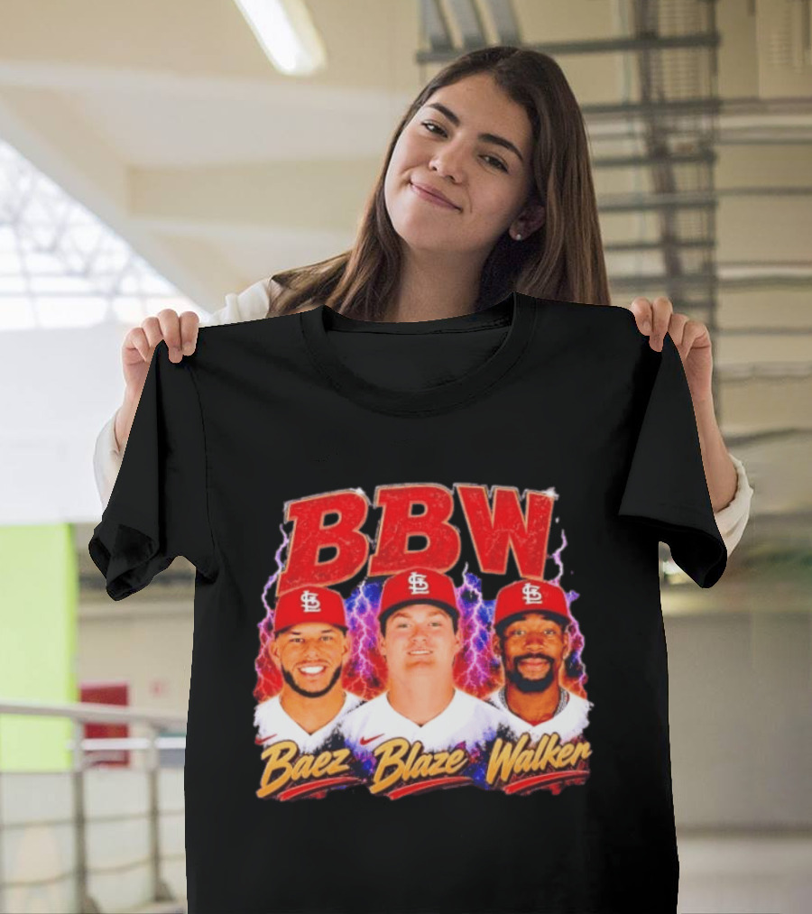 BBW Baez Blaze Walker St. Louis Cardinals Lightning T-Shirt