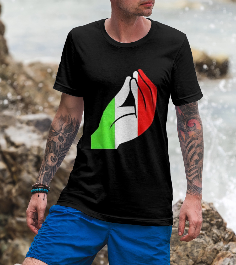 Italian Hand Gesture Ma Che Vuoi Green White Red T-Shirt