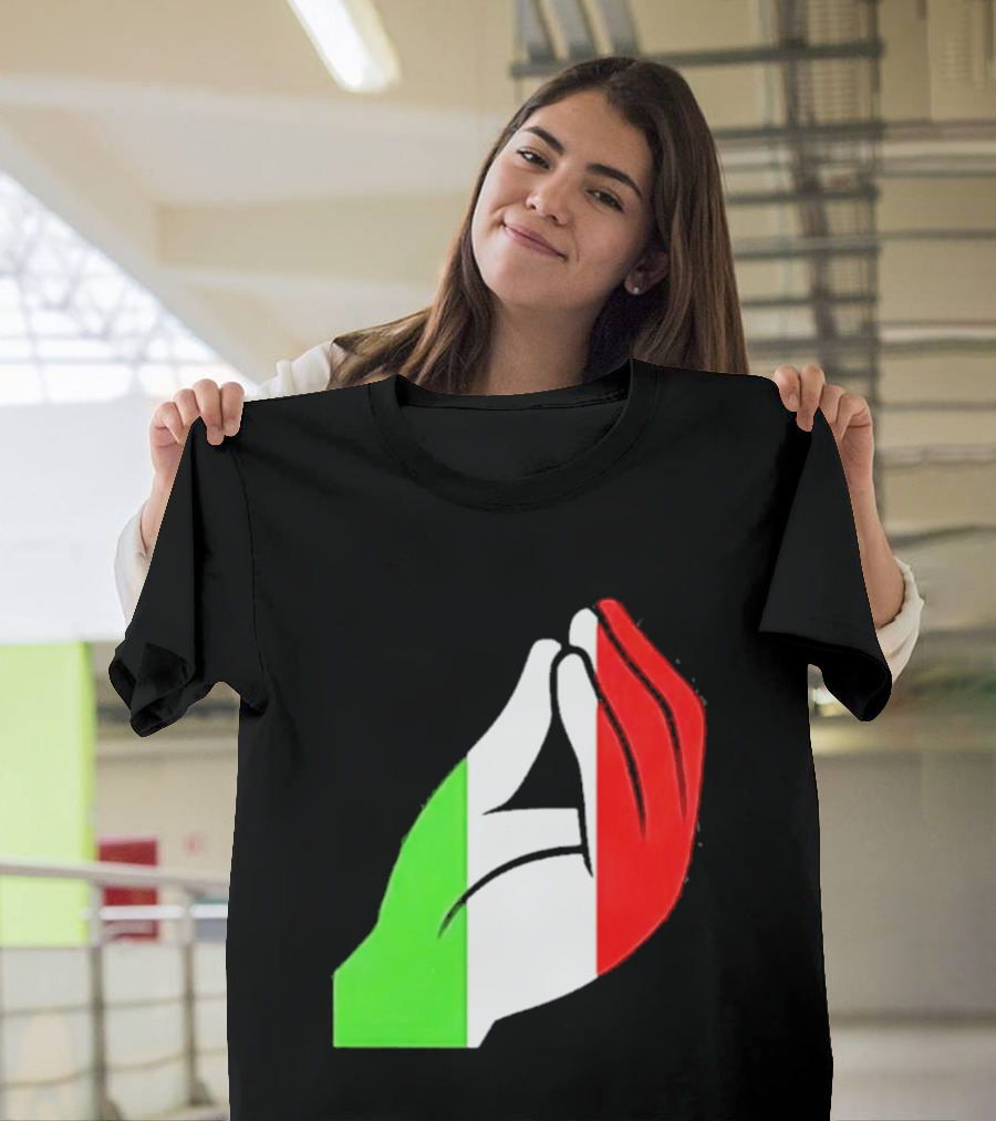 Italian Hand Gesture Ma Che Vuoi Green White Red T-Shirt