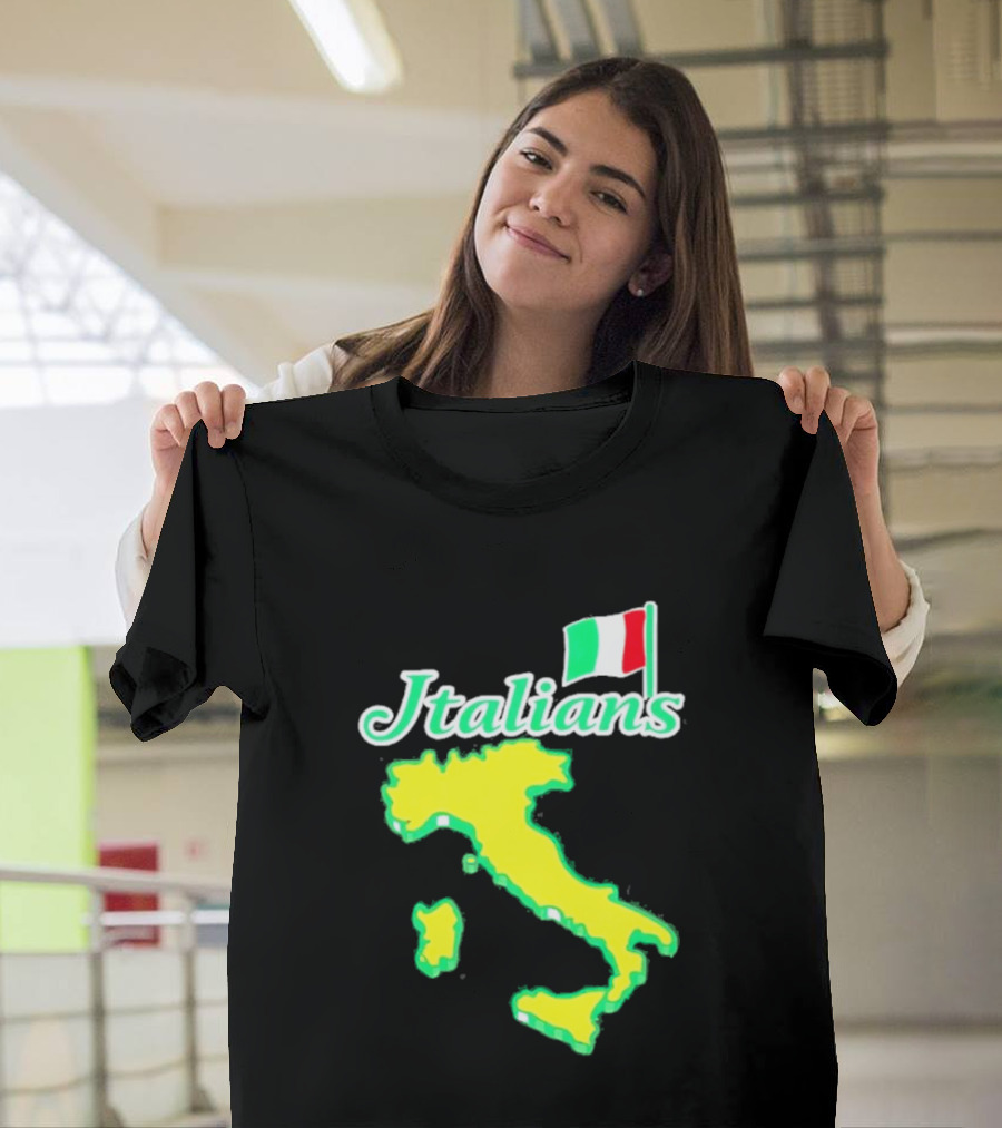 Italians Map Of Italy With Flag T-Shirt