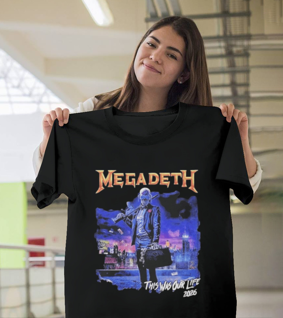 Megadeth This Was Our Life 2026 Latin America Tour Gangster Vic Metal Concert T-Shirt