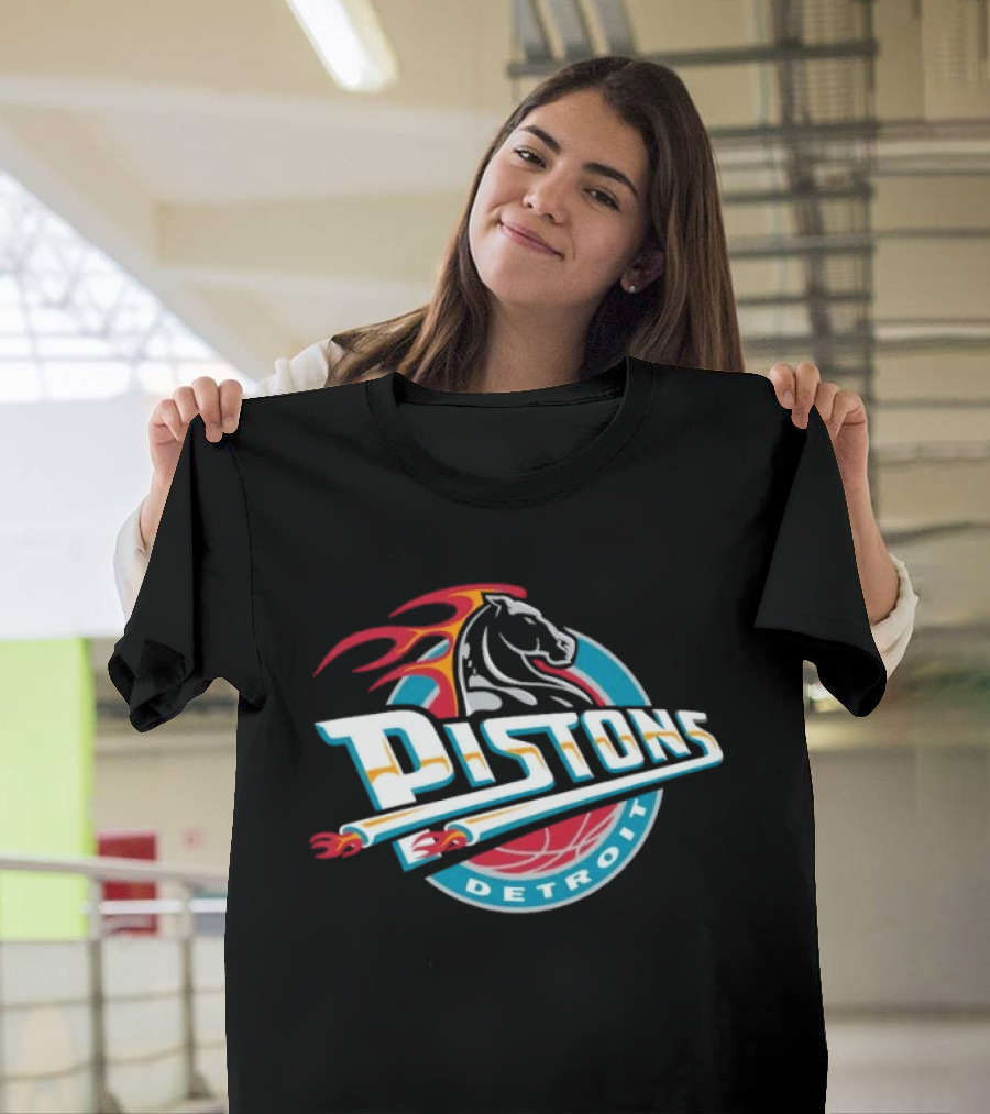 Detroit Pistons Mitchell & Ness Hardwood Classic Vintage Horse T-Shirt