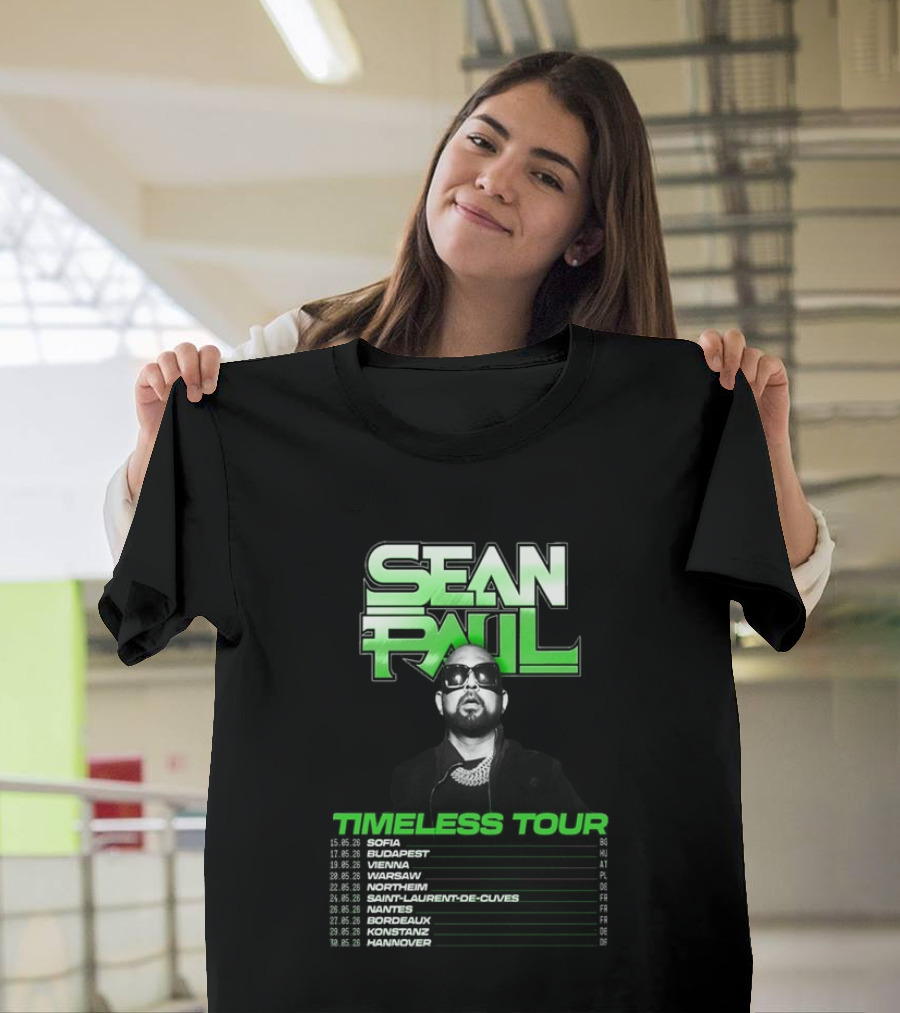 Sean Paul Timeless Tour Sofia Budapest Vienna Warsaw 2026 T-Shirt