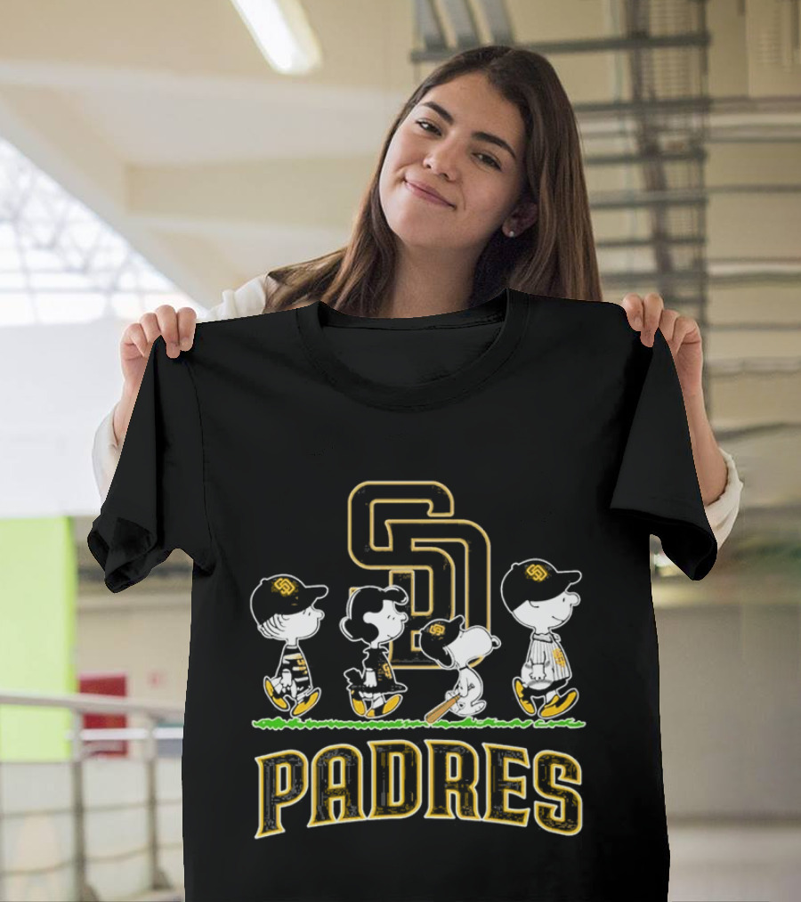 San Diego Padres Peanuts Abbey Road 2026 Charlie Brown Snoopy Woodstock T-Shirt