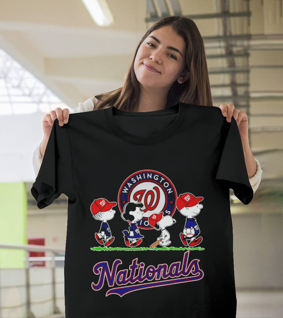 Washington Nationals Peanuts Characters Abbey Road Walking 2026 T-Shirt