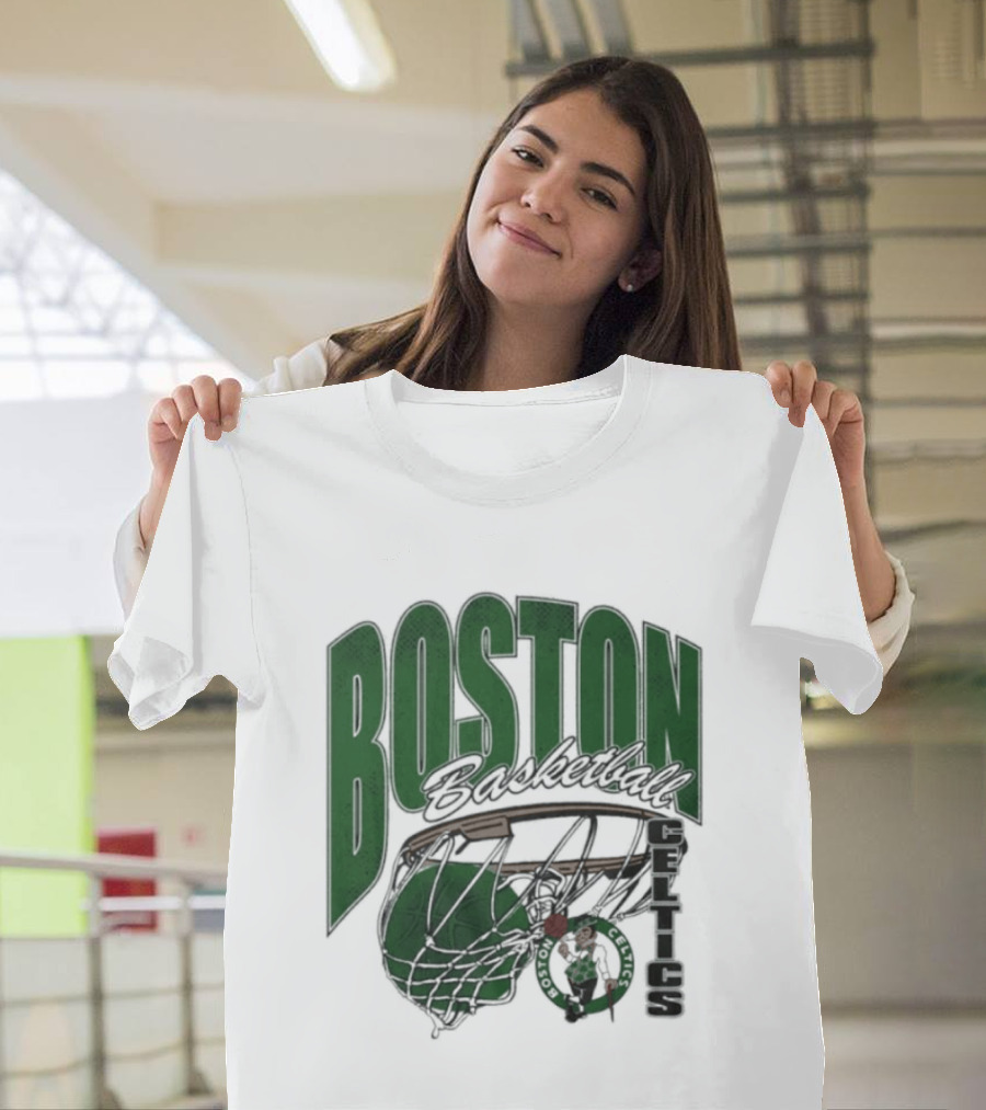 Boston Celtics Basketball 2026 Script Swish T-Shirt