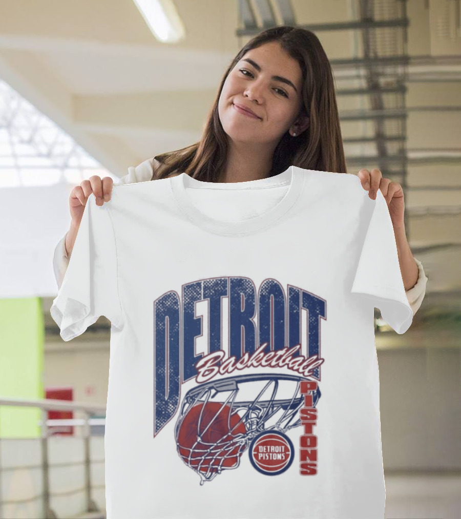 Detroit Pistons Basketball 2026 Script Swish T-Shirt