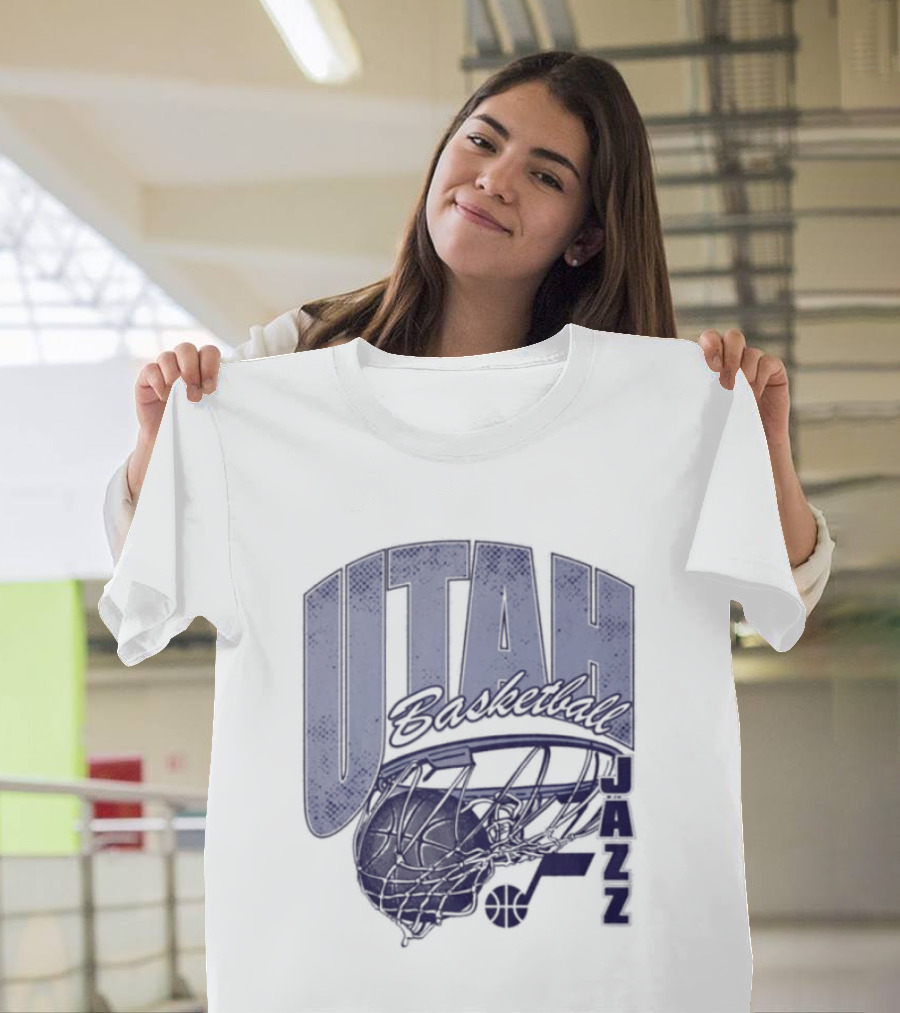 Utah Jazz 2026 Script Swish Basketball T-Shirt
