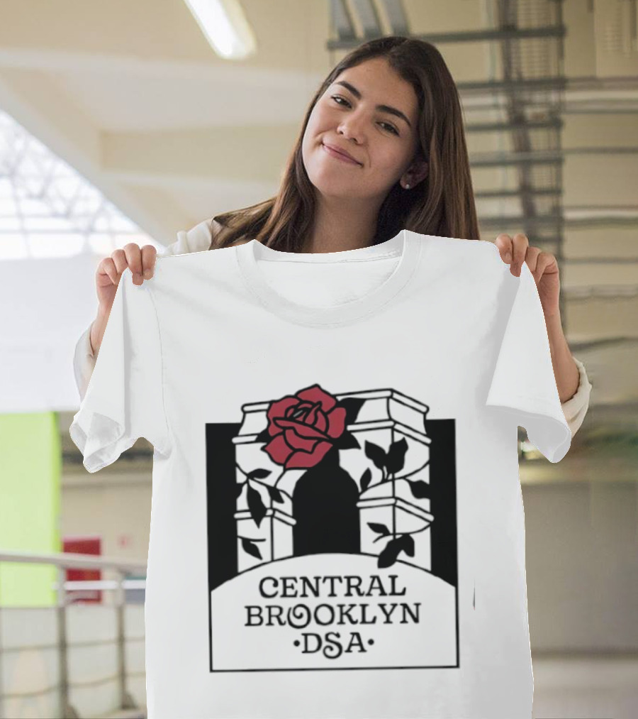 Central Brooklyn DSA Red Rose And Arch T-Shirt