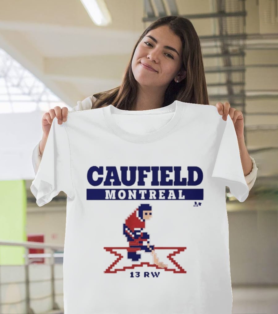 Caufield Montreal 13 RW Hockey Player Pixel T-Shirt