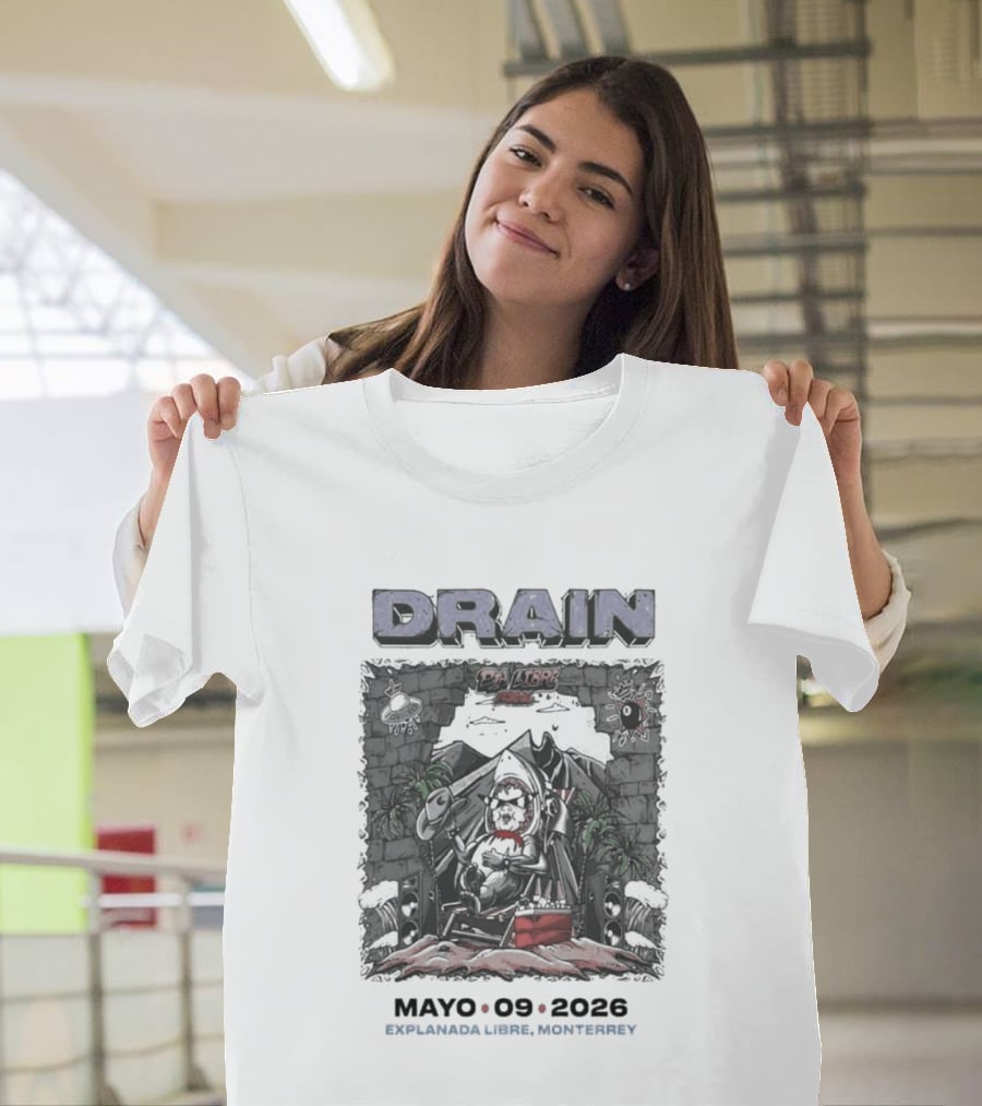 Drain Dia Libre Festival Monterrey Mexico Mayo 9 2026 T-Shirt