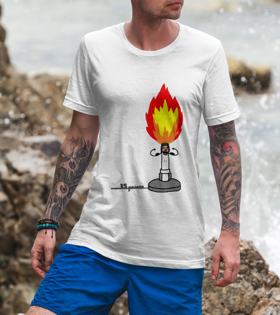 New York Knicks Jalen Brunson 35 Points It's Lit Flame T-Shirt