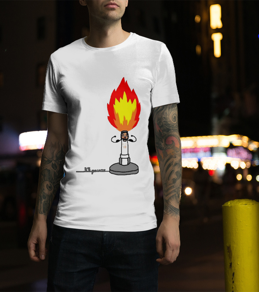 New York Knicks Jalen Brunson 35 Points It's Lit Flame T-Shirt