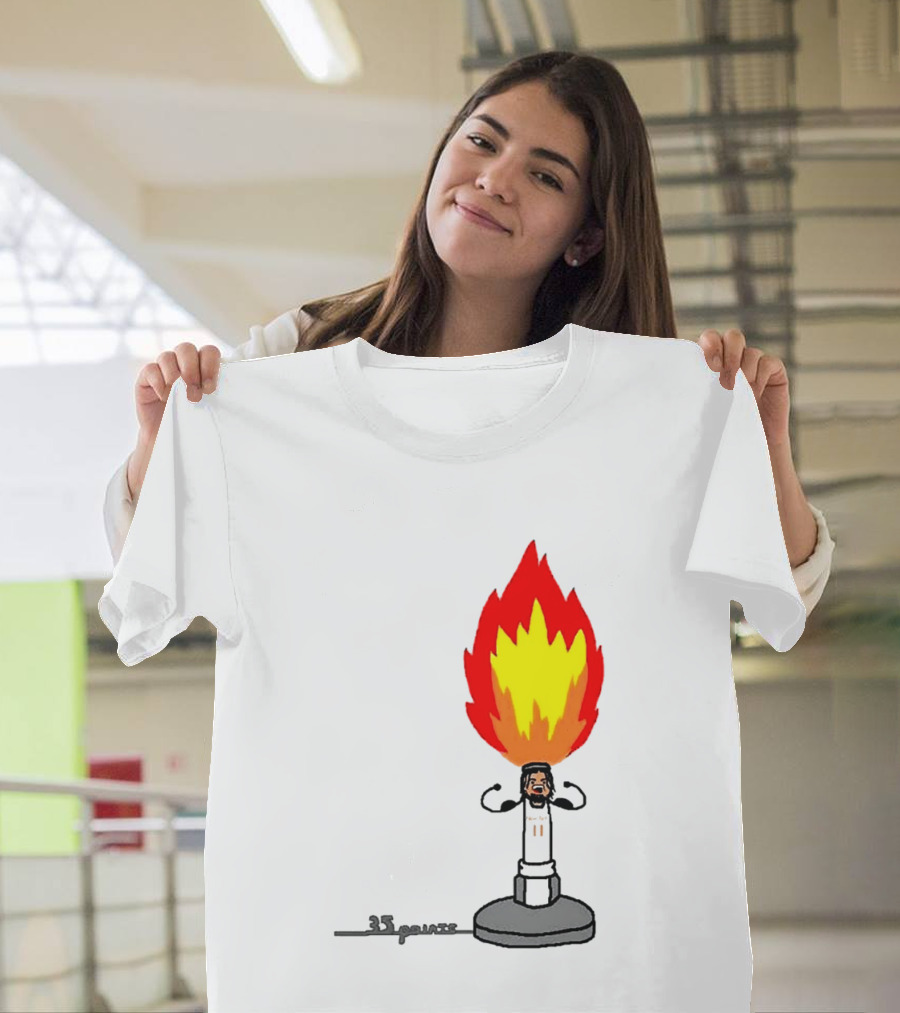 New York Knicks Jalen Brunson 35 Points It's Lit Flame T-Shirt