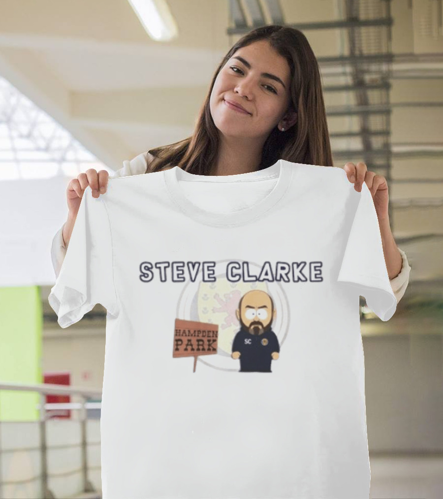 Steve Clarke Hampden Park Cartoon T-Shirt