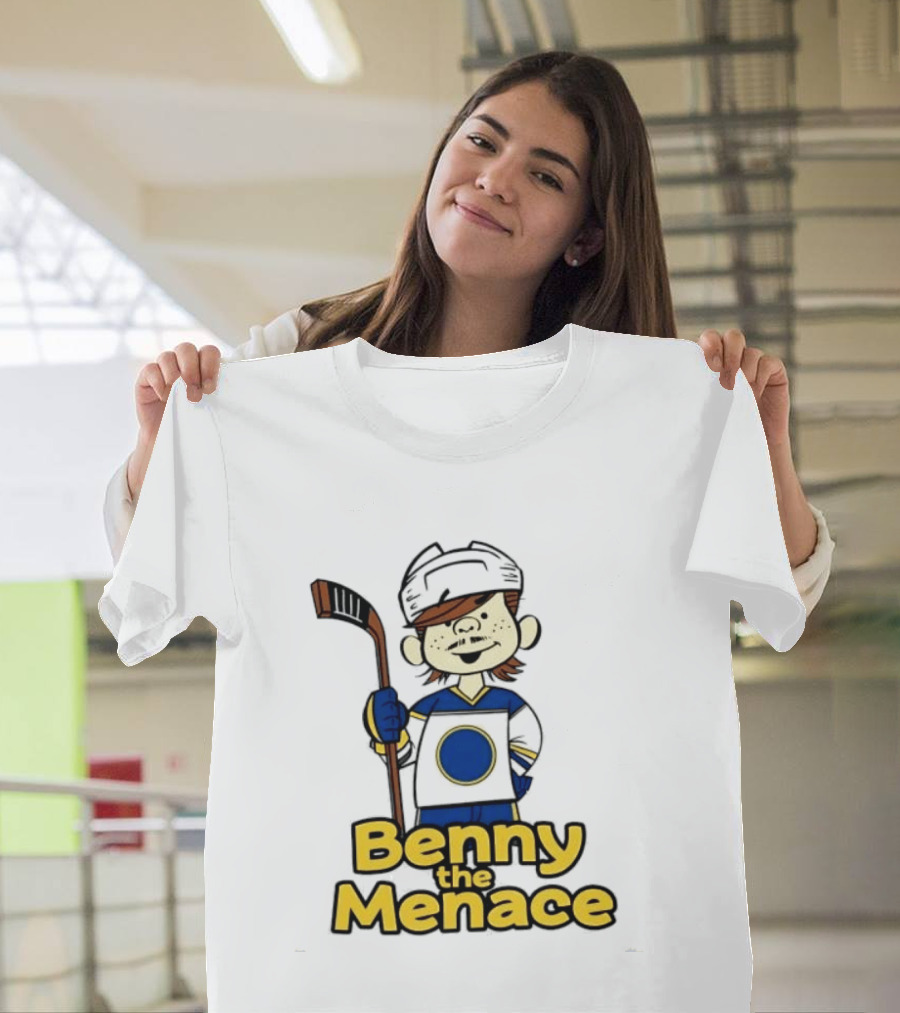 Zach Benson Benny The Menace Sabres Hockey Player Cartoon T-Shirt