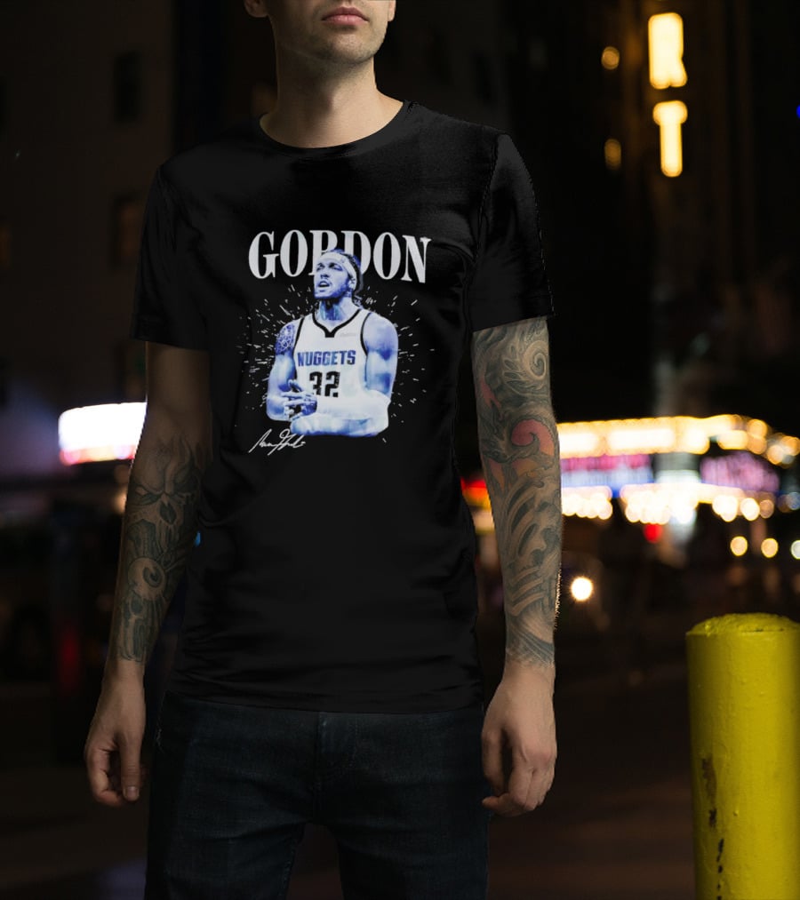Gordon Aaron Denver Nuggets Basketball Player 50 Signature T-Shirt