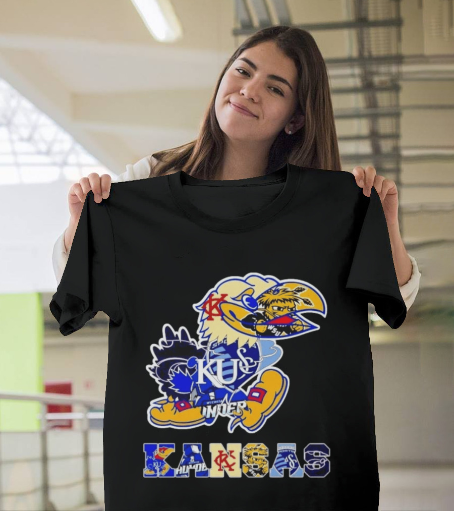 Kansas Jayhawks Wildcats Shockers Ichabods Team Mashup T-Shirt