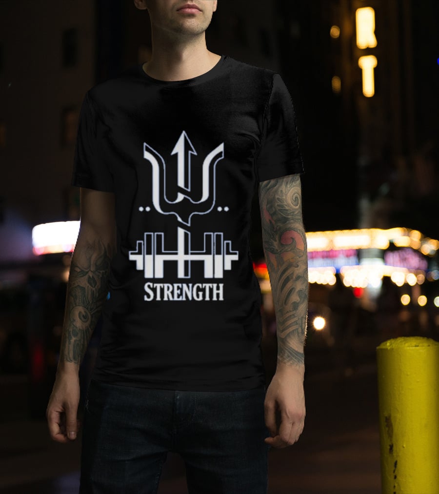 Bryan Woo Strength Arrow And Barbell Motivational T-Shirt