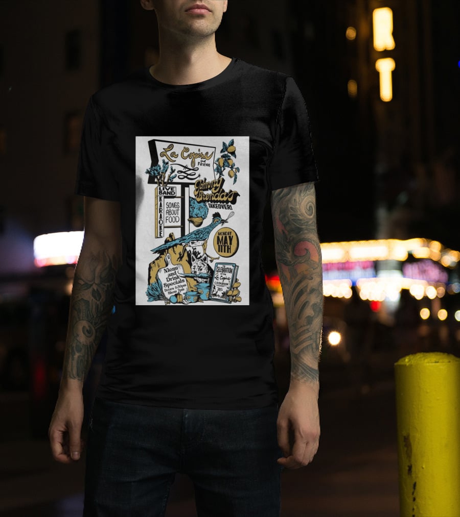 La Copine And Friends Johnny Brenda's Takeover Celebration May 11th Songs About Food Live Band Karaoke T-Shirt