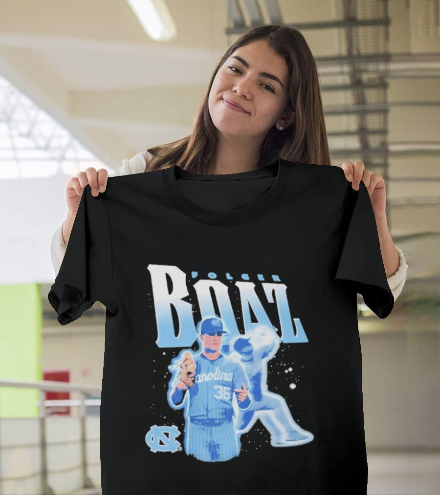 Folger Boaz Carolina Tar Heels Baseball 36 North Carolina Illustrated T-Shirt