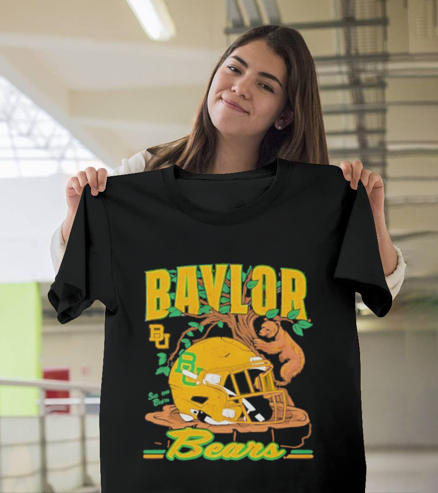 Baylor Bears Football Helmet With Bears And Trees T-Shirt