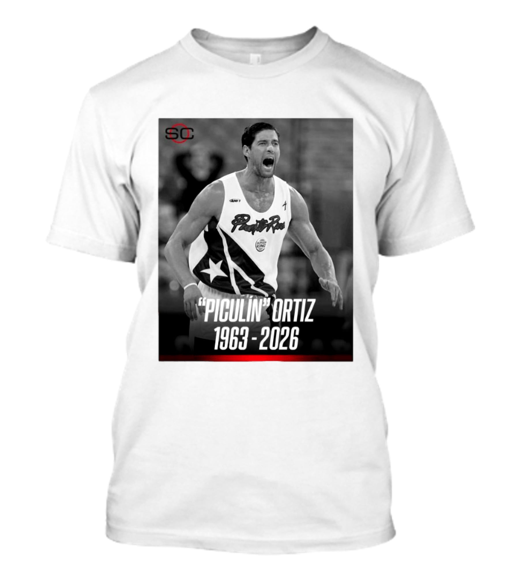 Piculín Ortiz Puerto Rico Basketball Legend 1963 2026 T-Shirt