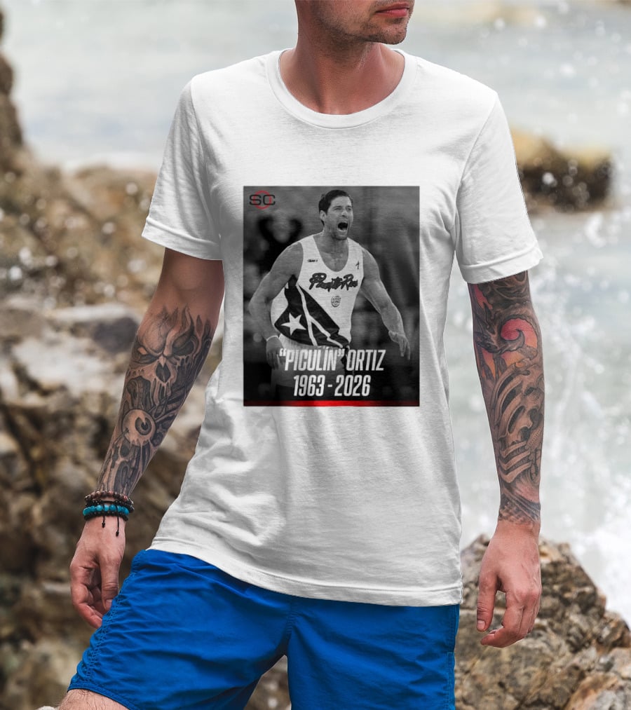 Piculín Ortiz Puerto Rico Basketball Legend 1963 2026 T-Shirt