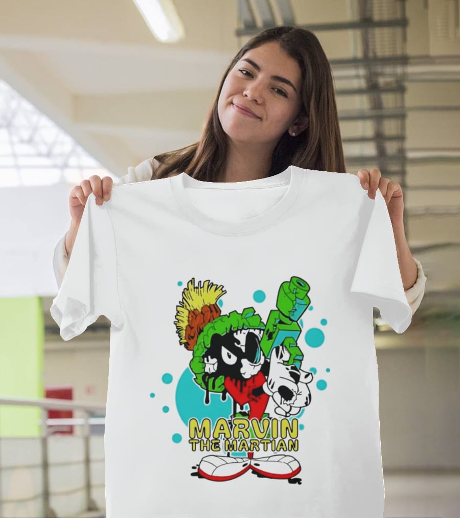 Marvin The Martian Retro Cartoon Character With Ray Gun T-Shirt