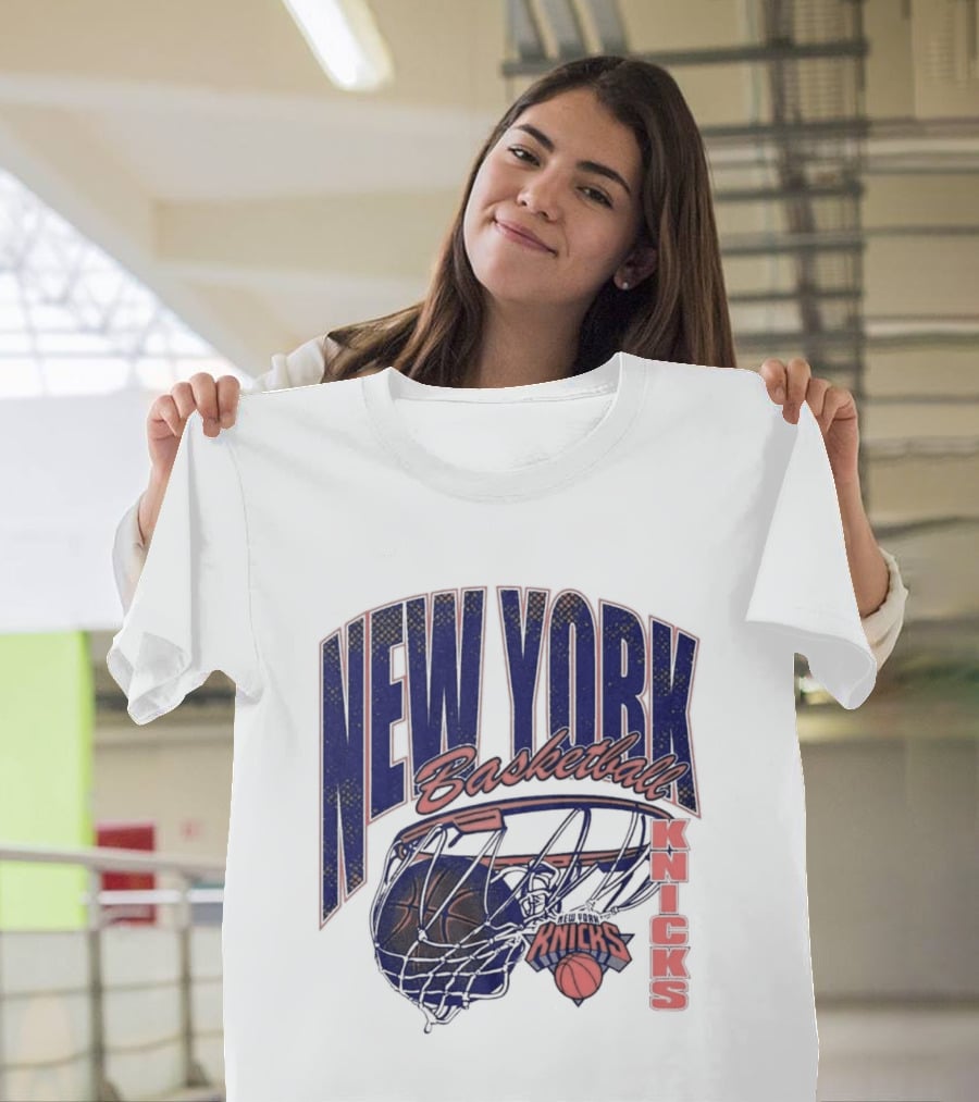 New York Basketball Knicks Net And Ball Swish T-Shirt