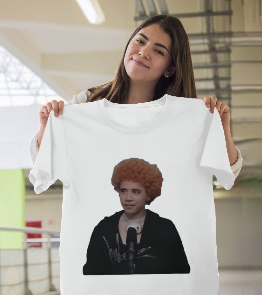 Obama Spice Meme Satirical Icon With Afro Wig T-Shirt