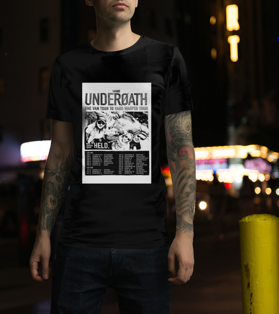 Vans Underoath The Van Tour To Vans Warped Tour 2026 With Special Guest Held T-Shirt