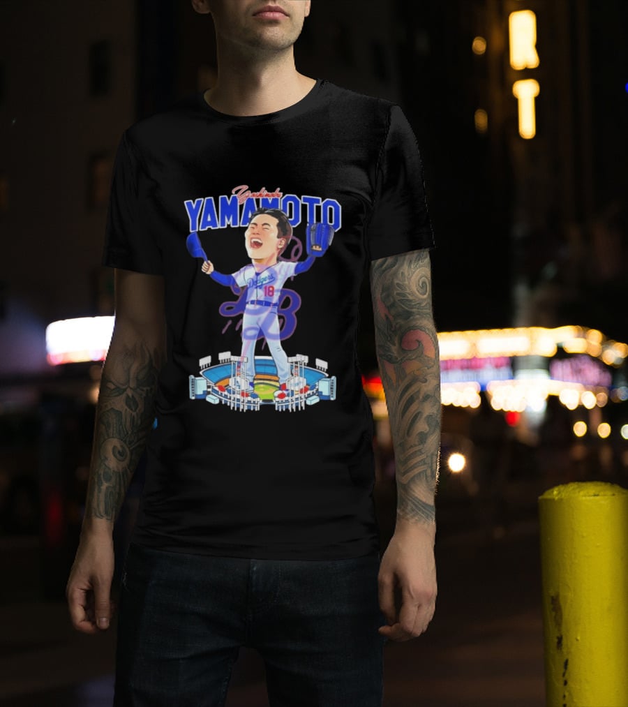 Celebrating Yamamoto Dodgers Baseball Victory T-Shirt