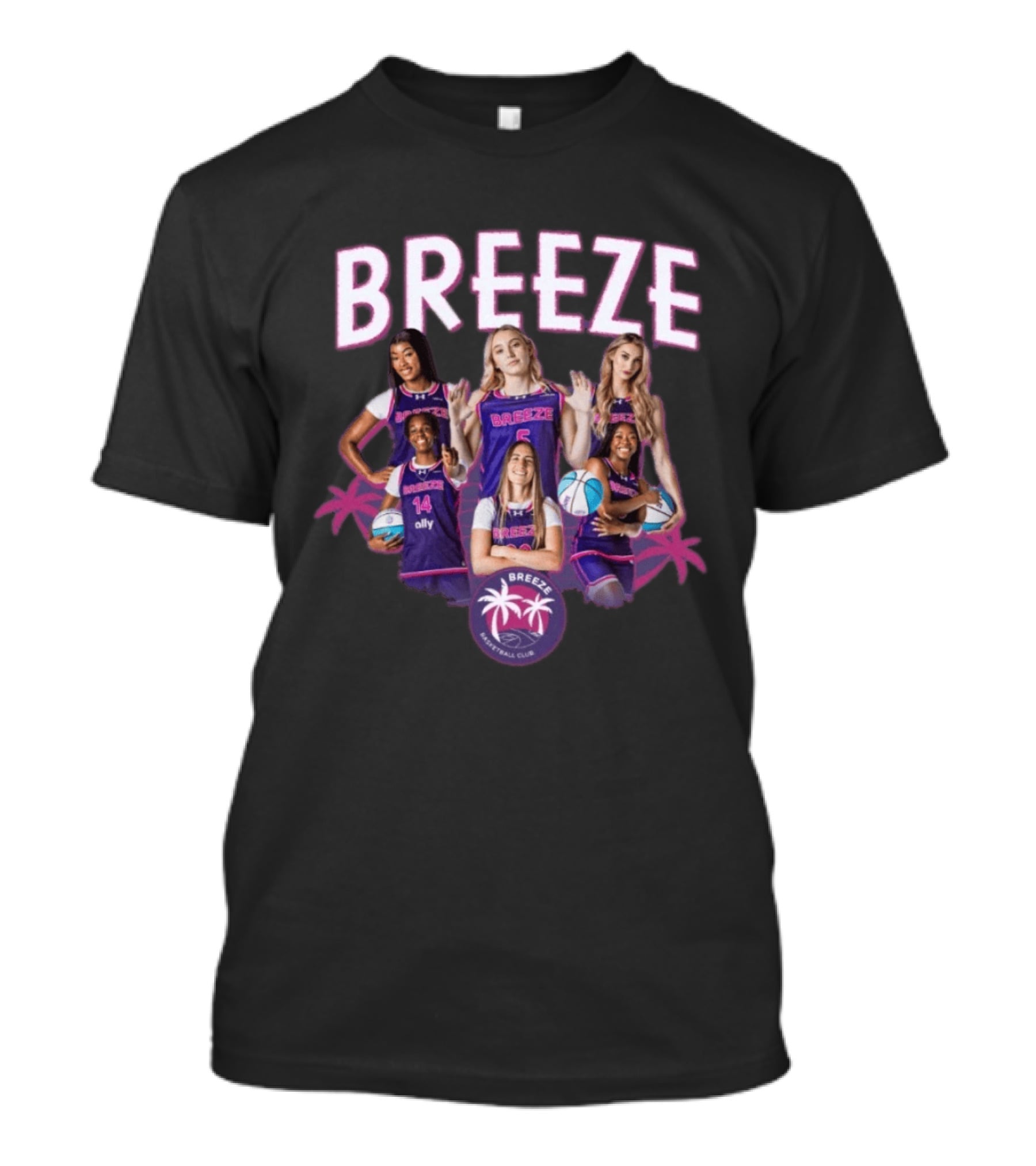 Breeze Basketball Club Team Players Palm Trees T-Shirt