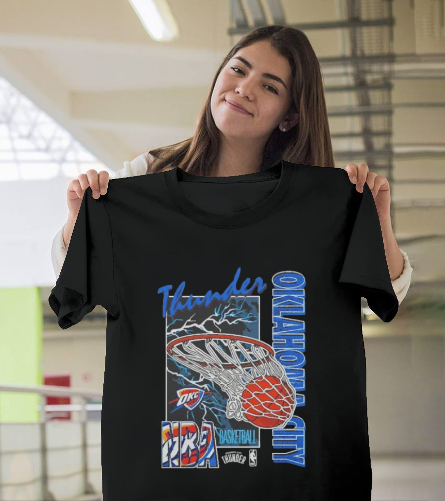 Oklahoma City Thunder NBA Basketball Net Lightning OKC T-Shirt