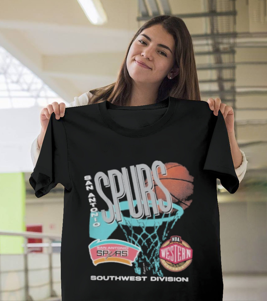 San Antonio Spurs 90s Hardwood Classics Southwest Division Western T-Shirt