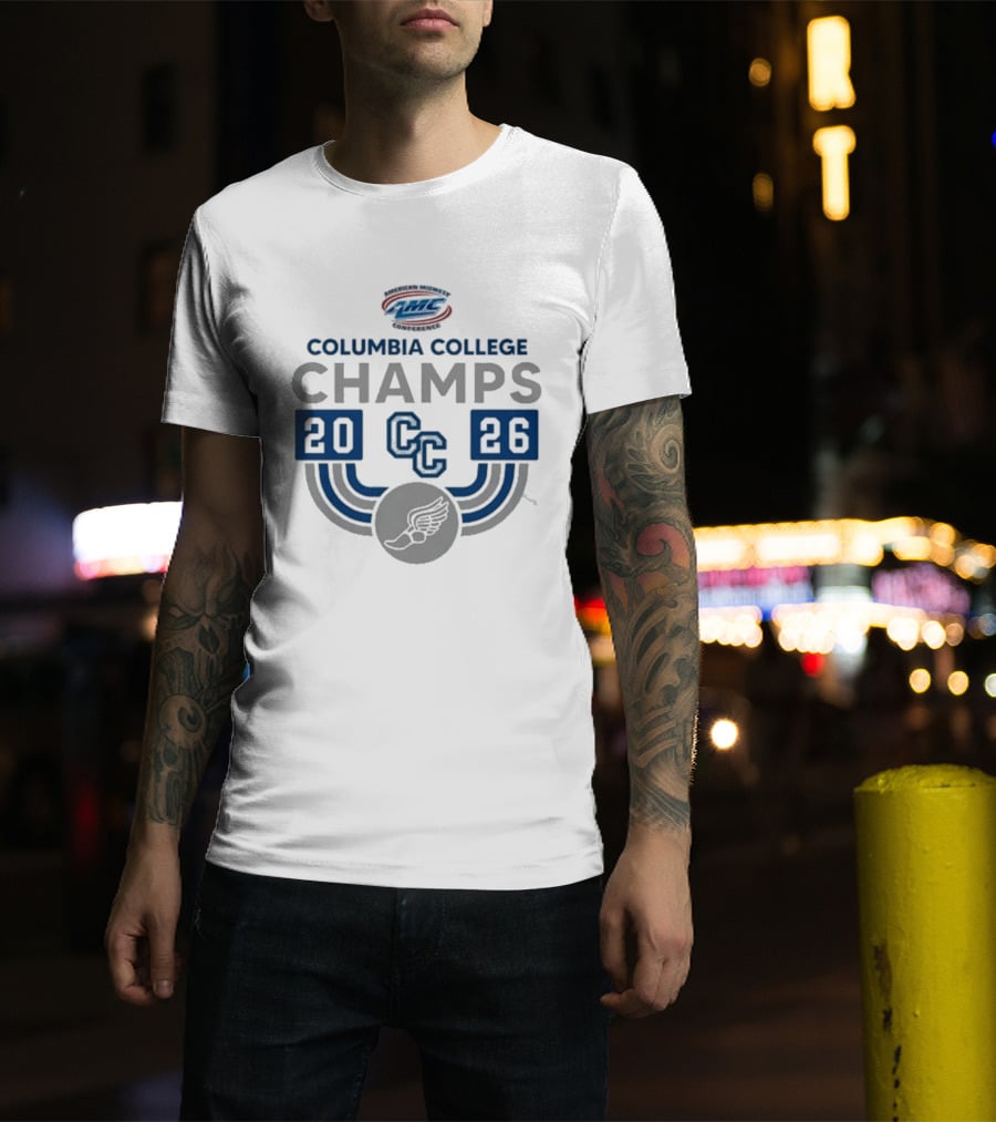 American Midwest Conference Columbia College Champs 2026 CC Indoor Track And Field T-Shirt