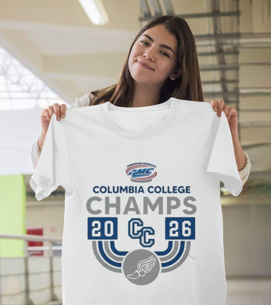 American Midwest Conference Columbia College Champs 2026 CC Indoor Track And Field T-Shirt