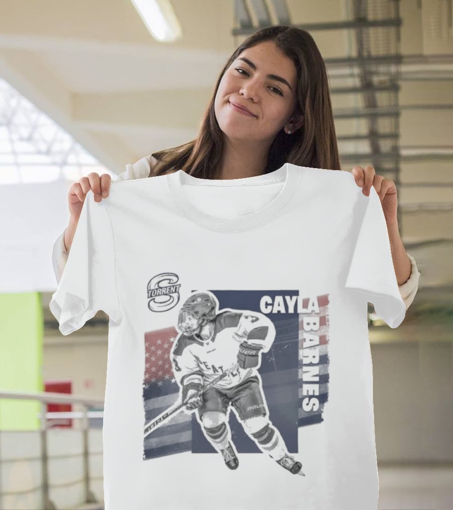 Cayla Barnes Ice Hockey Team PWHL 2026 Blue Red T-Shirt