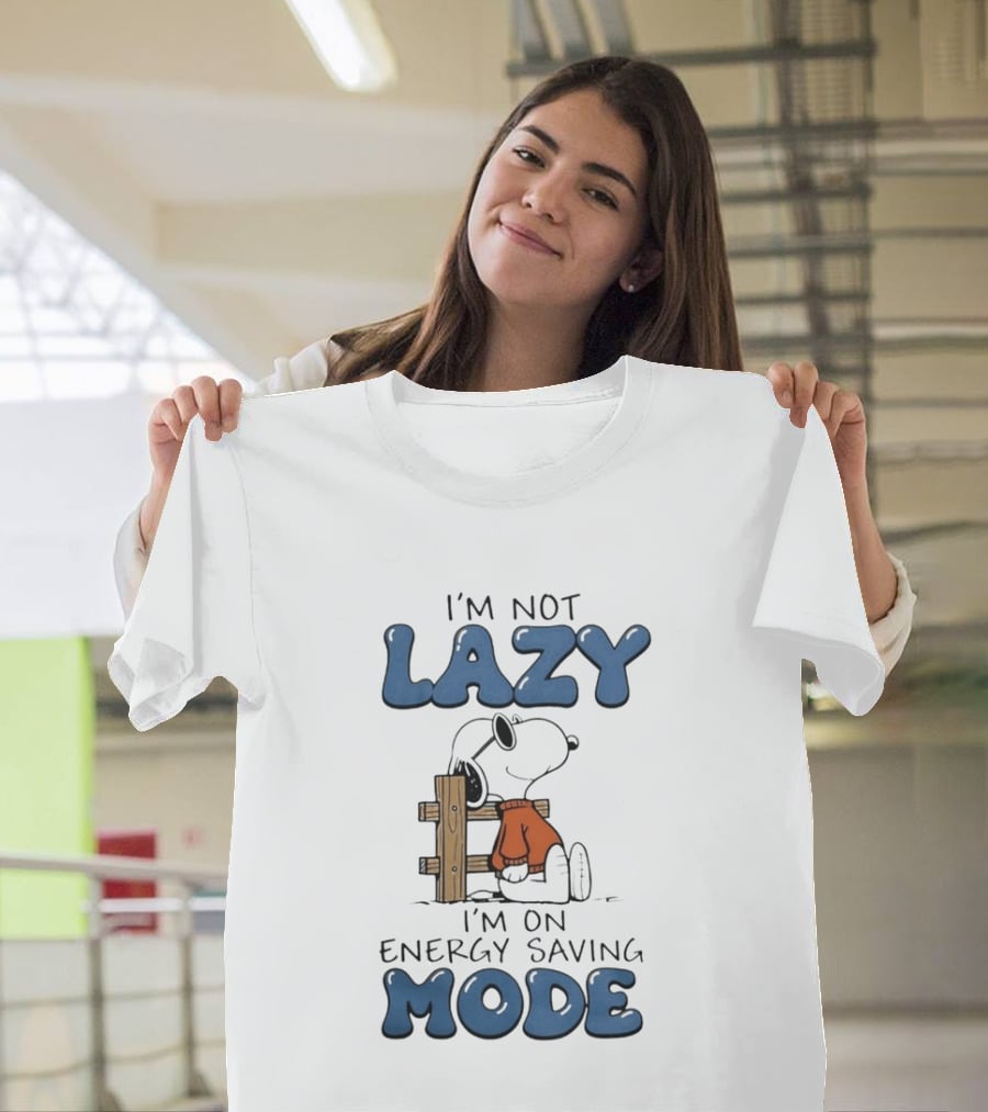 I'm Not Lazy I'm On Energy Saving Mode Snoopy Woodstock T-Shirt