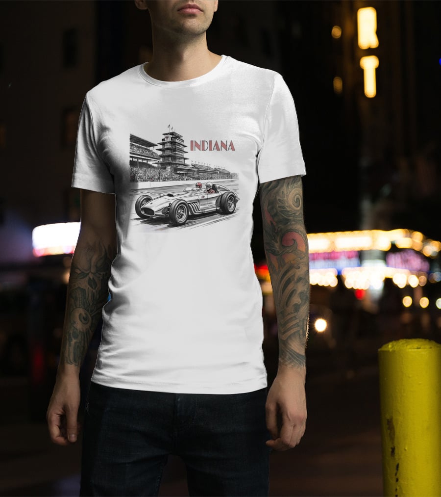 Indiana Indianapolis Motor Speedway Indy 500 Racing Car T-Shirt